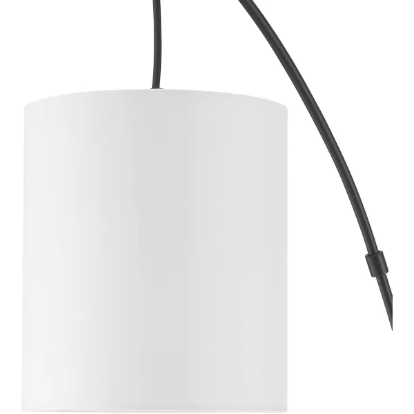 Globe Electric 65913 79quot 3Light Floor Lamp Matte Black White Linen Shade inLine OnOff Foot SwitchMatte Black