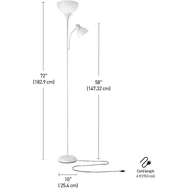 Globe Electric 65913 79quot 3Light Floor Lamp Matte Black White Linen Shade inLine OnOff Foot SwitchWhite