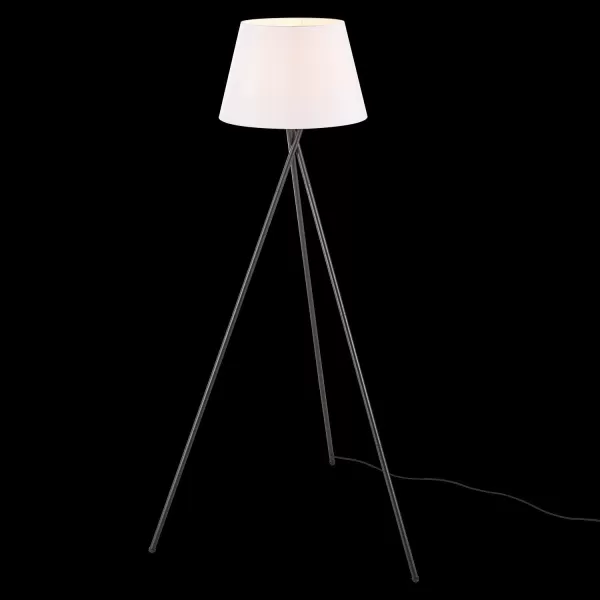 Globe Electric 67046 DAlessio 58quot Floor Lamp Matte Black White Linen Shade OnOff Socket Rotary SwitchMatte Black  Allen