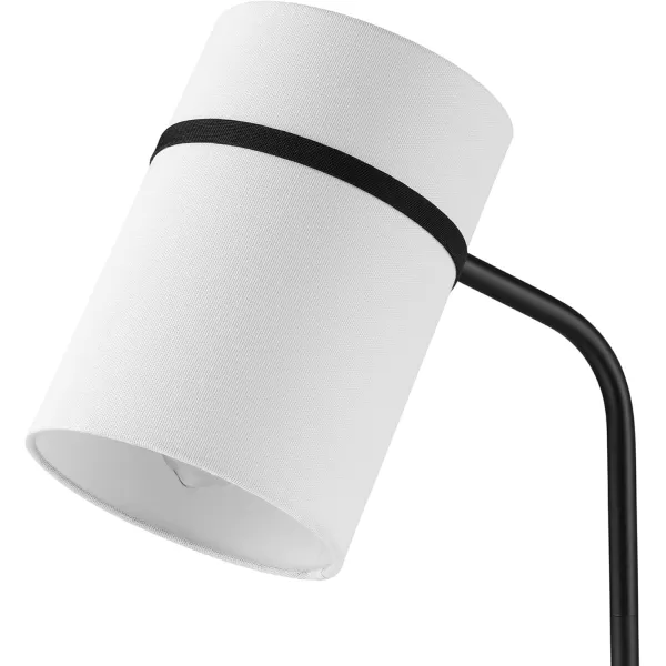 Globe Electric 67046 DAlessio 58quot Floor Lamp Matte Black White Linen Shade OnOff Socket Rotary SwitchMatte Black  White Fabric Shade