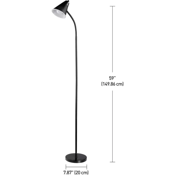 Globe Electric 67150 72quot Floor Lamp Silver White Plastic Shade OnOff Rotary Switch on Shade Floor Lamp for Living Room Floor Lamp for Bedroom Home Improvement Home Office AccessoriesBlack