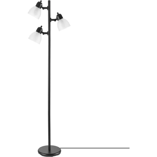 Globe Electric 67150 72quot Floor Lamp Silver White Plastic Shade OnOff Rotary Switch on Shade Floor Lamp for Living Room Floor Lamp for Bedroom Home Improvement Home Office AccessoriesBlack With Frosted Shade