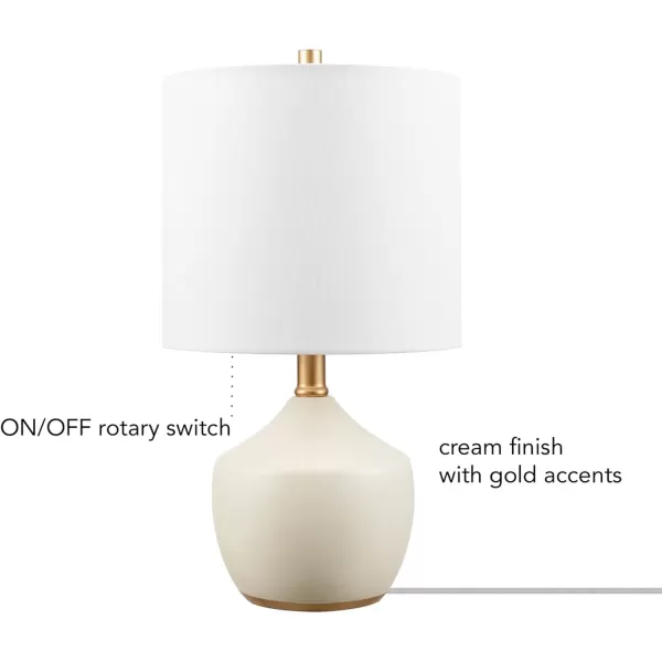 Globe Electric 67155 20quot Fillable Table Lamp Clear Glass and Steel Base White Fabric Shade Reading Light Home Essentials Bedroom Nightstands Room Dcor DormWhite Cream