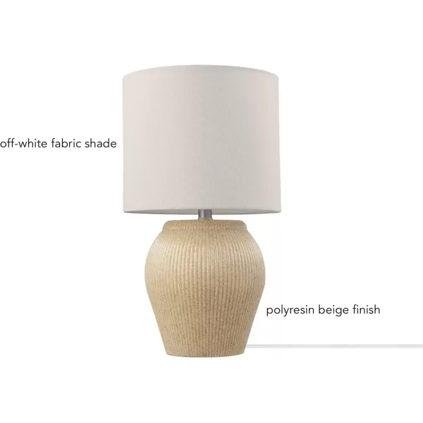 Globe Electric 67155 20quot Fillable Table Lamp Clear Glass and Steel Base White Fabric Shade Reading Light Home Essentials Bedroom Nightstands Room Dcor DormSoft Beige