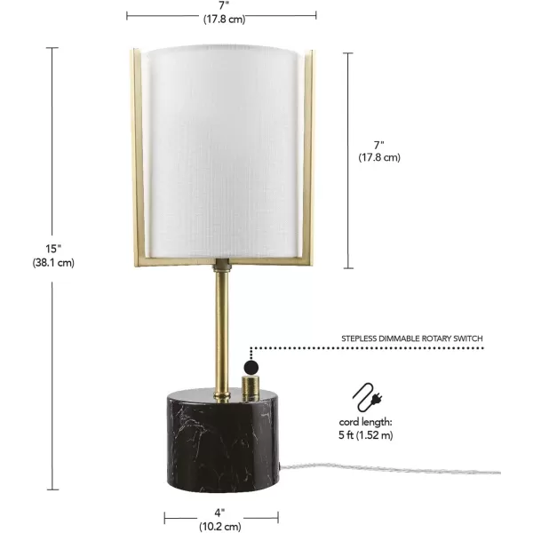 Globe Electric 67347 22quot 2Light Table Lamp Metallic Dark Gray Table Lamp for Living Room Dual Pull Chains Lamps for Bedrooms Nightstand Room Dcor Home Improvement Home Office AccessoriesMatte Brass  Faux White Marble