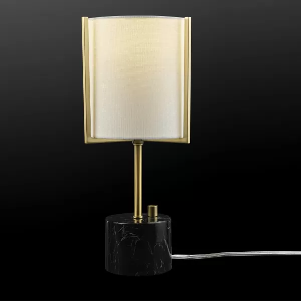 Globe Electric 67347 22quot 2Light Table Lamp Metallic Dark Gray Table Lamp for Living Room Dual Pull Chains Lamps for Bedrooms Nightstand Room Dcor Home Improvement Home Office AccessoriesMatte Brass  Faux White Marble