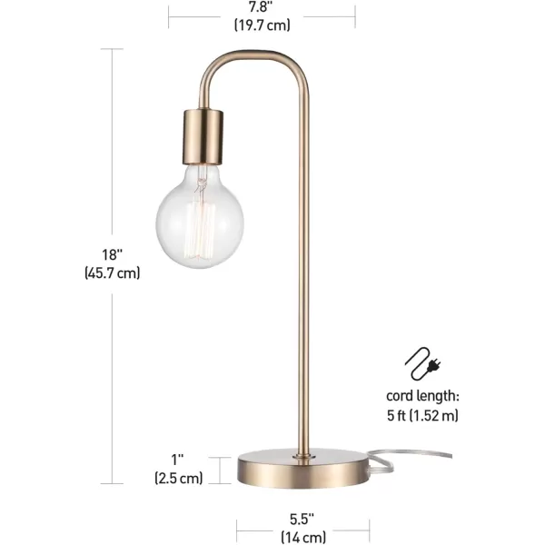 Globe Electric 67433 18quot Table Lamp Matte Brass Table Lamp for Living Room Home Dcor Lamps for Bedrooms Room Dcor Nightstand Home Improvement Reading Lamp E26 Base Socket Home DcorMatte Brass