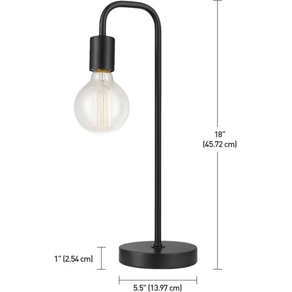 Globe Electric 67433 18quot Table Lamp Matte Brass Table Lamp for Living Room Home Dcor Lamps for Bedrooms Room Dcor Nightstand Home Improvement Reading Lamp E26 Base Socket Home DcorBlack