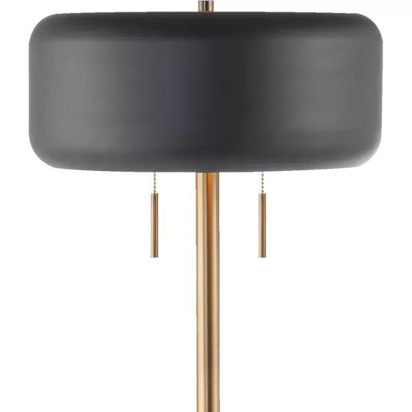 Globe Electric 67506 Powell 63quot Floor Lamp Matte Black Antique Brass Accent Stepless Rotary Dimmer Switch on SocketDark Gray