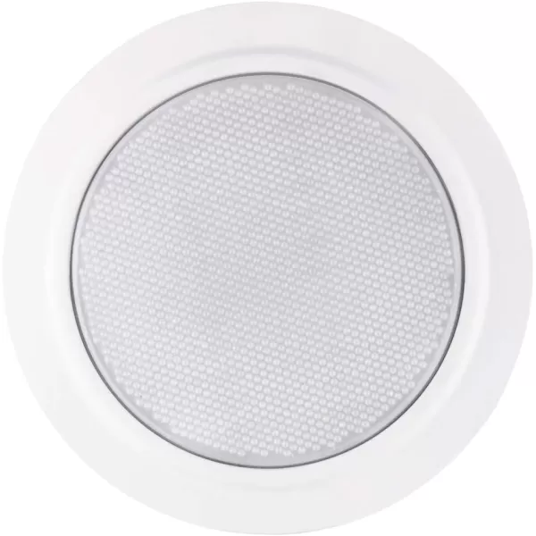 Globe Electric 90663 4quot Flush Round Trim Recessed Lighting Kit Tempered Frosted Glass White 388quot Hole Size Bulb Not IncludedWhite Round 5 Inch