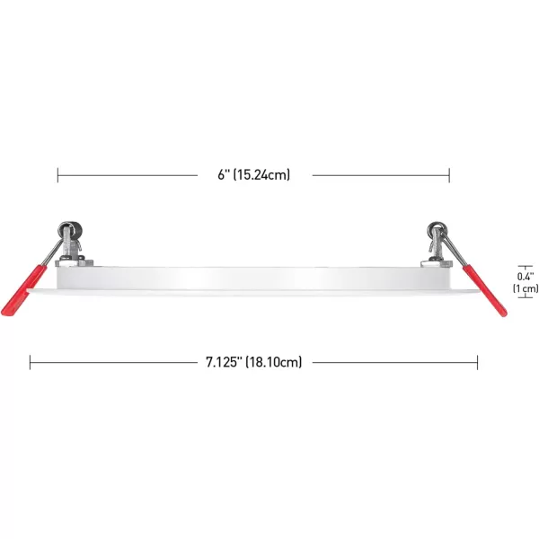 Globe Electric 90933 6quot Ultra Slim LED Integrated Recessed Lighting Kit 12 Watts Energy Star IC Rated Dimmable Wet Rated White Finish 631quot Hole Size Bathroom Lights 800 Lumens