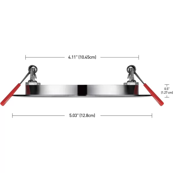 Globe Electric 91119 4quot Ultra Slim LED Integrated Recessed Lighting Kit 4Pack 9 Watts Energy Star IC Rated Dimmable Wet Rated White 425quot Hole Size Bathroom Lights 540 Lumens EachBrushed Nickel