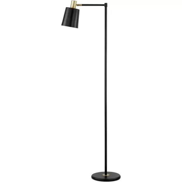 Globe Electric 12916 Lex 60quot Floor Lamp Black Satin Finish Gold AccentsBlack