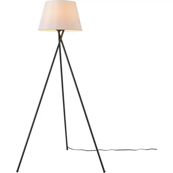 Globe Electric 67046 DAlessio 58quot Floor Lamp Matte Black White Linen Shade OnOff Socket Rotary SwitchMatte Black  Allen