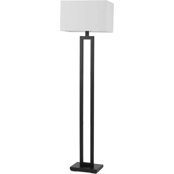 Globe Electric 67046 DAlessio 58quot Floor Lamp Matte Black White Linen Shade OnOff Socket Rotary SwitchMatte Black  DAlessio