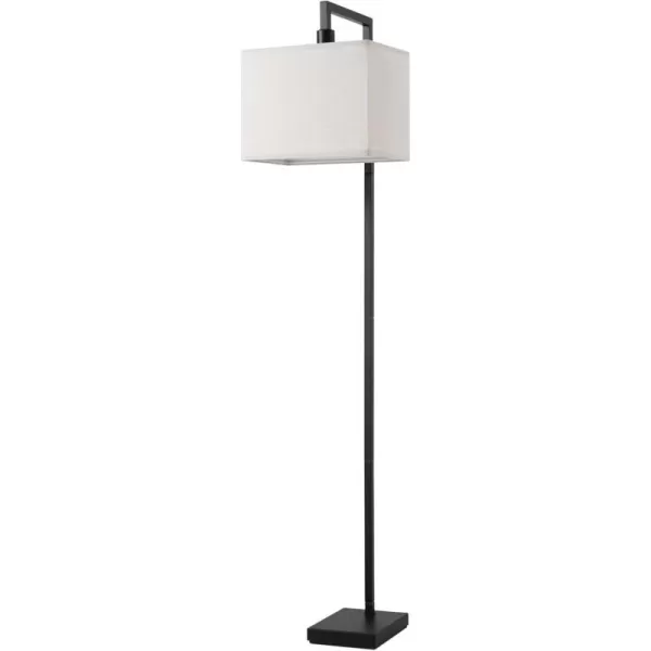 Globe Electric 67046 DAlessio 58quot Floor Lamp Matte Black White Linen Shade OnOff Socket Rotary SwitchMatte Black  Metalic