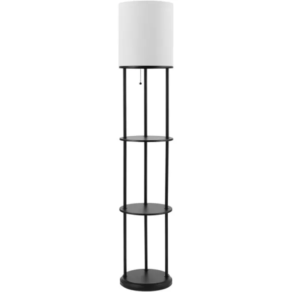 Globe Electric 67046 DAlessio 58quot Floor Lamp Matte Black White Linen Shade OnOff Socket Rotary SwitchMatte Black  Reid