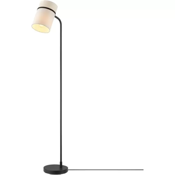 Globe Electric 67046 DAlessio 58quot Floor Lamp Matte Black White Linen Shade OnOff Socket Rotary SwitchMatte Black  White Fabric Shade