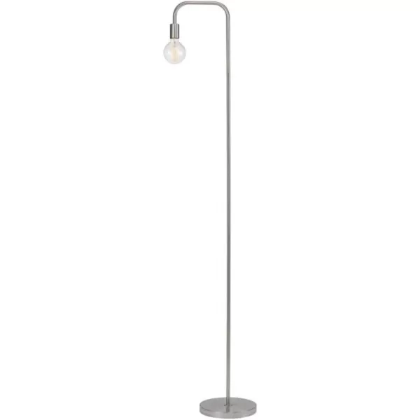 Globe Electric 67069 70quot Matte White Floor Lamp with inLine OnOff Foot Switch for Living Room Bedroom Home Improvement Dcor and Office AccessoriesBrushed Steel