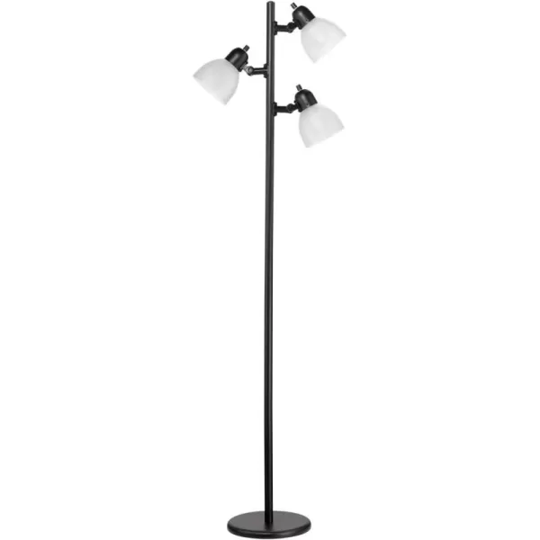 Globe Electric 67150 72quot Floor Lamp Silver White Plastic Shade OnOff Rotary Switch on Shade Floor Lamp for Living Room Floor Lamp for Bedroom Home Improvement Home Office AccessoriesBlack With Frosted Shade