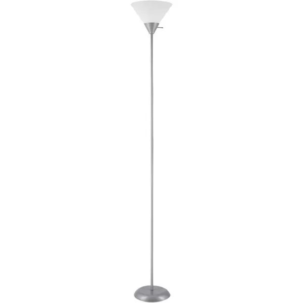 Globe Electric 67150 72quot Floor Lamp Silver White Plastic Shade OnOff Rotary Switch on Shade Floor Lamp for Living Room Floor Lamp for Bedroom Home Improvement Home Office AccessoriesSilver