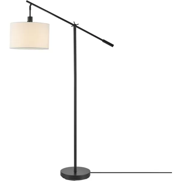 Globe Electric 67506 Powell 63quot Floor Lamp Matte Black Antique Brass Accent Stepless Rotary Dimmer Switch on SocketMatte Black