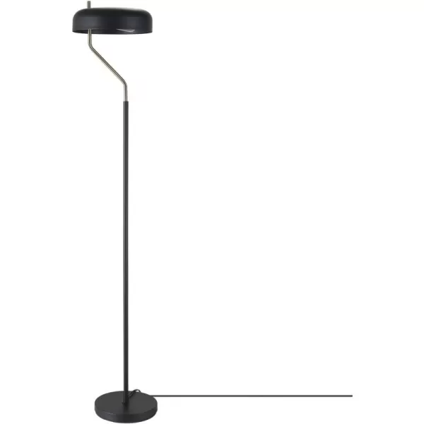 Globe Electric 67506 Powell 63quot Floor Lamp Matte Black Antique Brass Accent Stepless Rotary Dimmer Switch on SocketMatte Black  Antique Brass