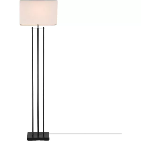 Globe Electric 67775 62quot Floor Lamp Matte Brass White Linen Shade Floor Lamp for Living Room Floor Lamp for Bedroom Home Improvement Reading Lamp Home Office Accessories Home DcorRicci