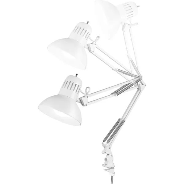 Globe Electric 12641 Architect 32quot SwingArm ClampOn Lamp Black Architect Finish LED Bulb IncludedWhite