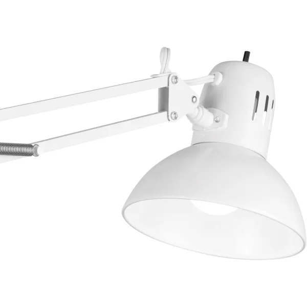 Globe Electric 12641 Architect 32quot SwingArm ClampOn Lamp Black Architect Finish LED Bulb IncludedWhite