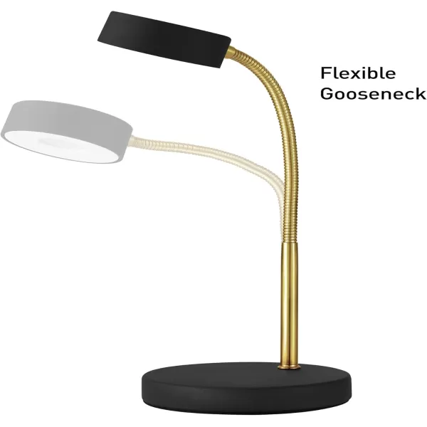 Globe Electric 30061 Desk Lamp Gold Gooseneck Matte Black Finish 5W Energy Star Integrated LED 250 Lumens 30061 1545quot Black ampamp GoldMatte Black  Gooseneck