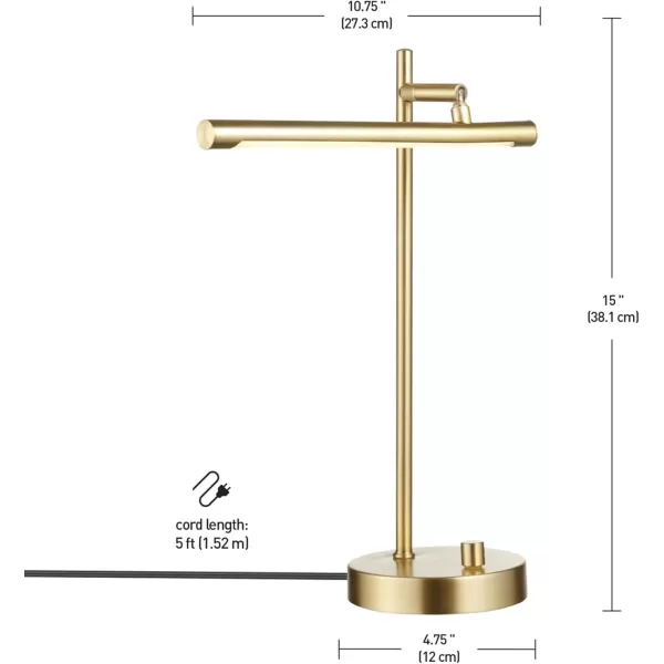 Globe Electric 30061 Desk Lamp Gold Gooseneck Matte Black Finish 5W Energy Star Integrated LED 250 Lumens 30061 1545quot Black ampamp GoldMatte Brass  West