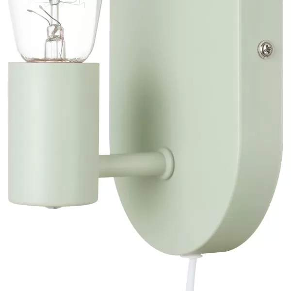 Globe Electric 51489 1Light Plugin or Hardwired Wall Sconce Matte White 6ft Clear Cord Inline OnOff Rocker Switch Bedroom and Livingroom Wall Lights LED Bulb CompatibleKiel Sage Green