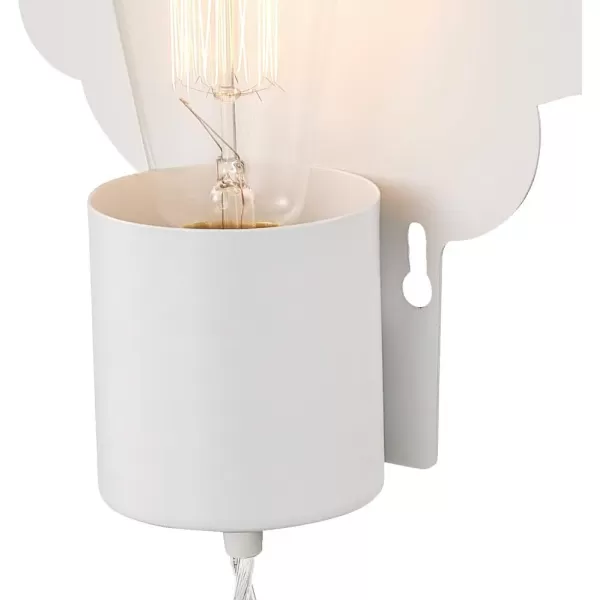 Globe Electric 51492 1Light Floating Cloud Plugin Wall Sconce Matte White 6ft Clear Cord Inline OnOff Rocker Switch Wall Lights for Bedroom Kitchen Sconces Wall Lighting Bulb Not IncludedWhite Daisy