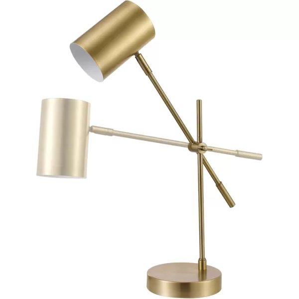 Globe Electric 52098 Pratt 20quot DeskTable Lamp Matte Brass Finish Adjustable Height Balance Arm inLine Rocker OnOff SwitchBrass 20 inch