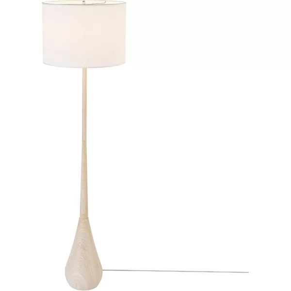 Globe Electric 52112 Kanana 65quot Floor Lamp Faux Wood Cotton Shade