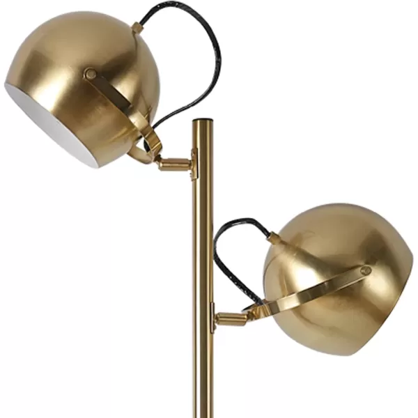 Globe Electric 65911 60quot Floor Lamp Matte Black Brass Pivot Matte Black Shade inLine OnOff Foot SwitchMiles Brass