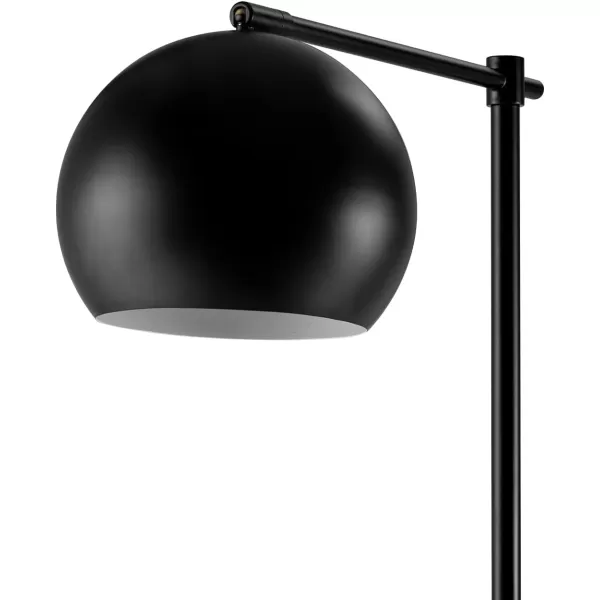 Globe Electric 65911 60quot Floor Lamp Matte Black Brass Pivot Matte Black Shade inLine OnOff Foot SwitchMolly Black