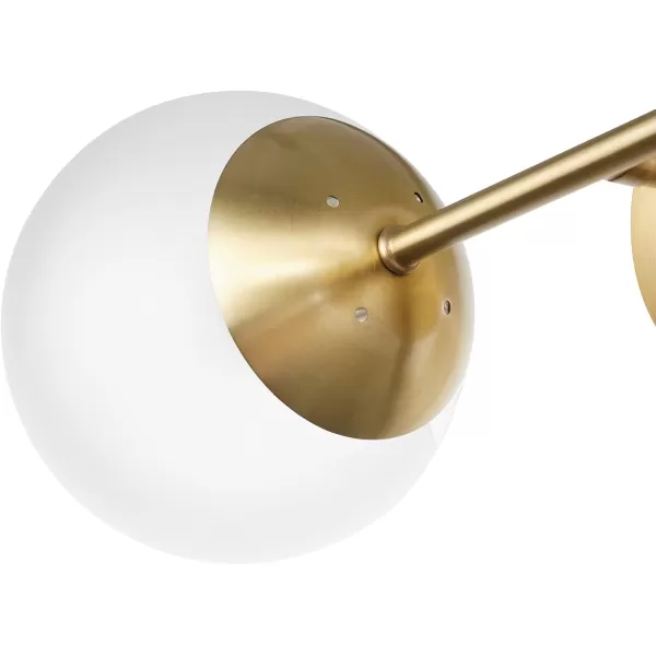 Globe Electric Celestia 2Light Wall Sconce Matte Brass Frosted Glass Shades Bulb Not Included