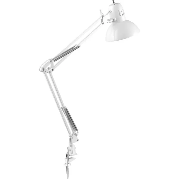 Globe Electric 12641 Architect 32quot SwingArm ClampOn Lamp Black Architect Finish LED Bulb IncludedWhite