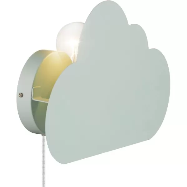 Globe Electric 51492 1Light Floating Cloud Plugin Wall Sconce Matte White 6ft Clear Cord Inline OnOff Rocker Switch Wall Lights for Bedroom Kitchen Sconces Wall Lighting Bulb Not IncludedMint Cloud