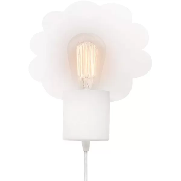 Globe Electric 51492 1Light Floating Cloud Plugin Wall Sconce Matte White 6ft Clear Cord Inline OnOff Rocker Switch Wall Lights for Bedroom Kitchen Sconces Wall Lighting Bulb Not IncludedWhite Daisy