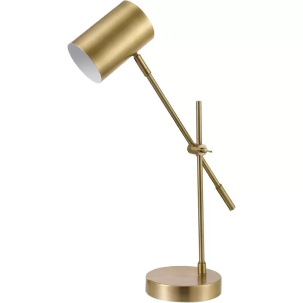 Globe Electric 52098 Pratt 20quot DeskTable Lamp Matte Brass Finish Adjustable Height Balance Arm inLine Rocker OnOff SwitchBrass 20 inch