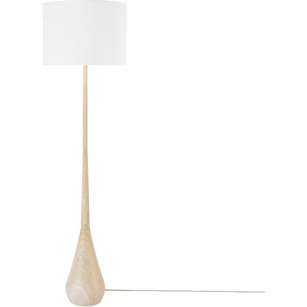 Globe Electric 52112 Kanana 65quot Floor Lamp Faux Wood Cotton Shade