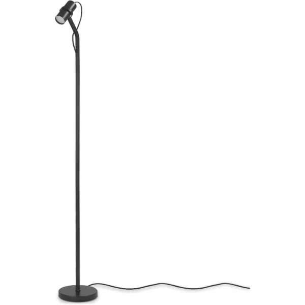 Globe Electric 65911 60quot Floor Lamp Matte Black Brass Pivot Matte Black Shade inLine OnOff Foot SwitchMRDK Matte Black