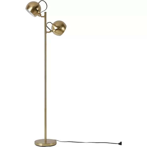 Globe Electric 65911 60quot Floor Lamp Matte Black Brass Pivot Matte Black Shade inLine OnOff Foot SwitchMiles Brass