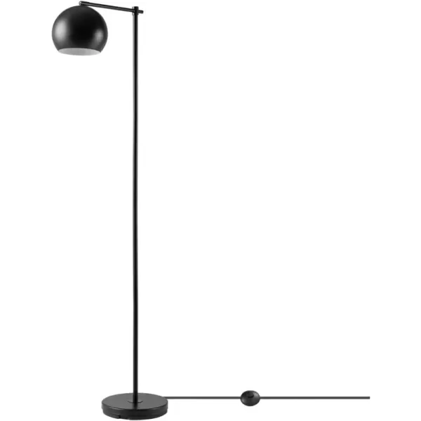 Globe Electric 65911 60quot Floor Lamp Matte Black Brass Pivot Matte Black Shade inLine OnOff Foot SwitchMolly Black