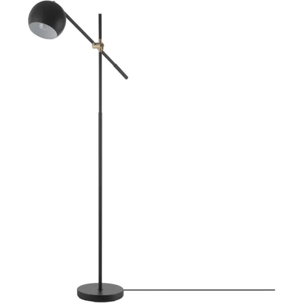 Globe Electric 65911 60quot Floor Lamp Matte Black Brass Pivot Matte Black Shade inLine OnOff Foot SwitchMolly Black  Brass