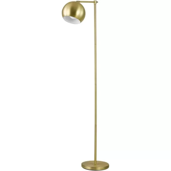 Globe Electric 65911 60quot Floor Lamp Matte Black Brass Pivot Matte Black Shade inLine OnOff Foot SwitchMolly Gold