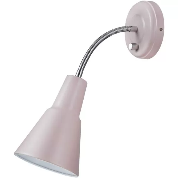 Globe Electric 13064 Sophie 1Light Plugin or Hardwire Wall Sconce Chrome Gooseneck Matte Rose 6ft Clear Cord Bulb Not IncludedPink